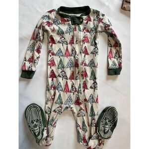 Burts Bees Baby 12M Christmas Tree Organic Cotton Footed Pajamas Sleeper